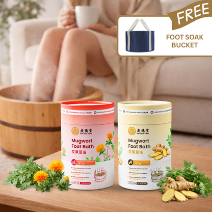 Mugwort (艾草) Foot Bath 20-pc + Free Foot Soak Bucket Bundle